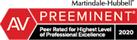 Martindale-Hubbel AV Preeminent: Peer Rated for Highest Level of Professional Excellence 2020