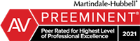 Martindale-Hubbell AV Preeminent, Peer Rated for Highest Level of Professional Excellence, 2021