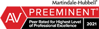 Martindale-Hubbell AV Preeminent, Peer Rated for Highest Level of Professional Excellence, 2021